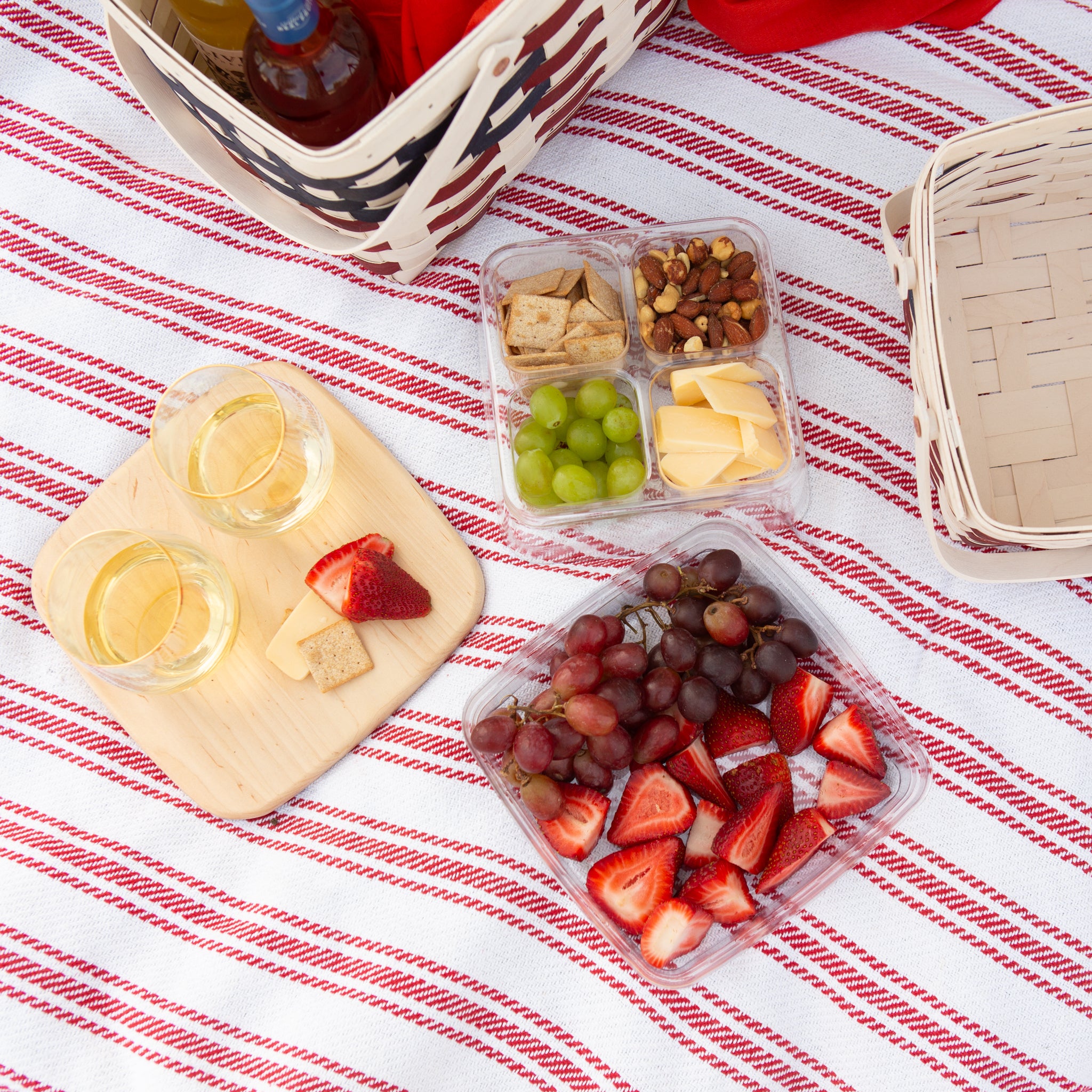 Spring Provision Picnic Basket with Lid and Protectors - Blueberry - 图片 7