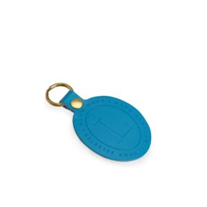 Blue Leather Key Fob