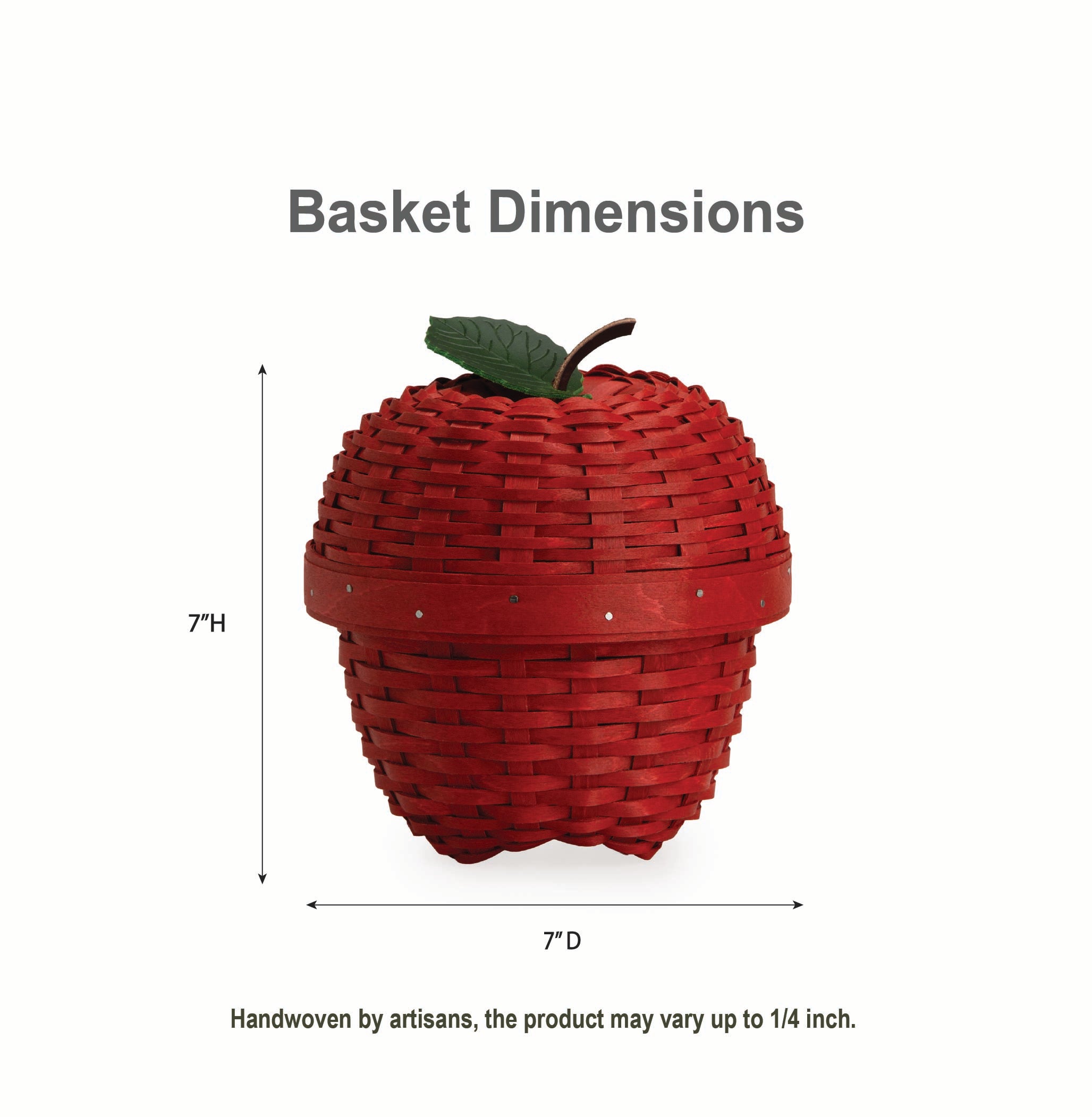Apple Picking Small Apple with Woven Lid and Protector - Red - 图片 2