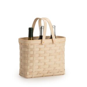Wine Caddy Basket - Whitewashed